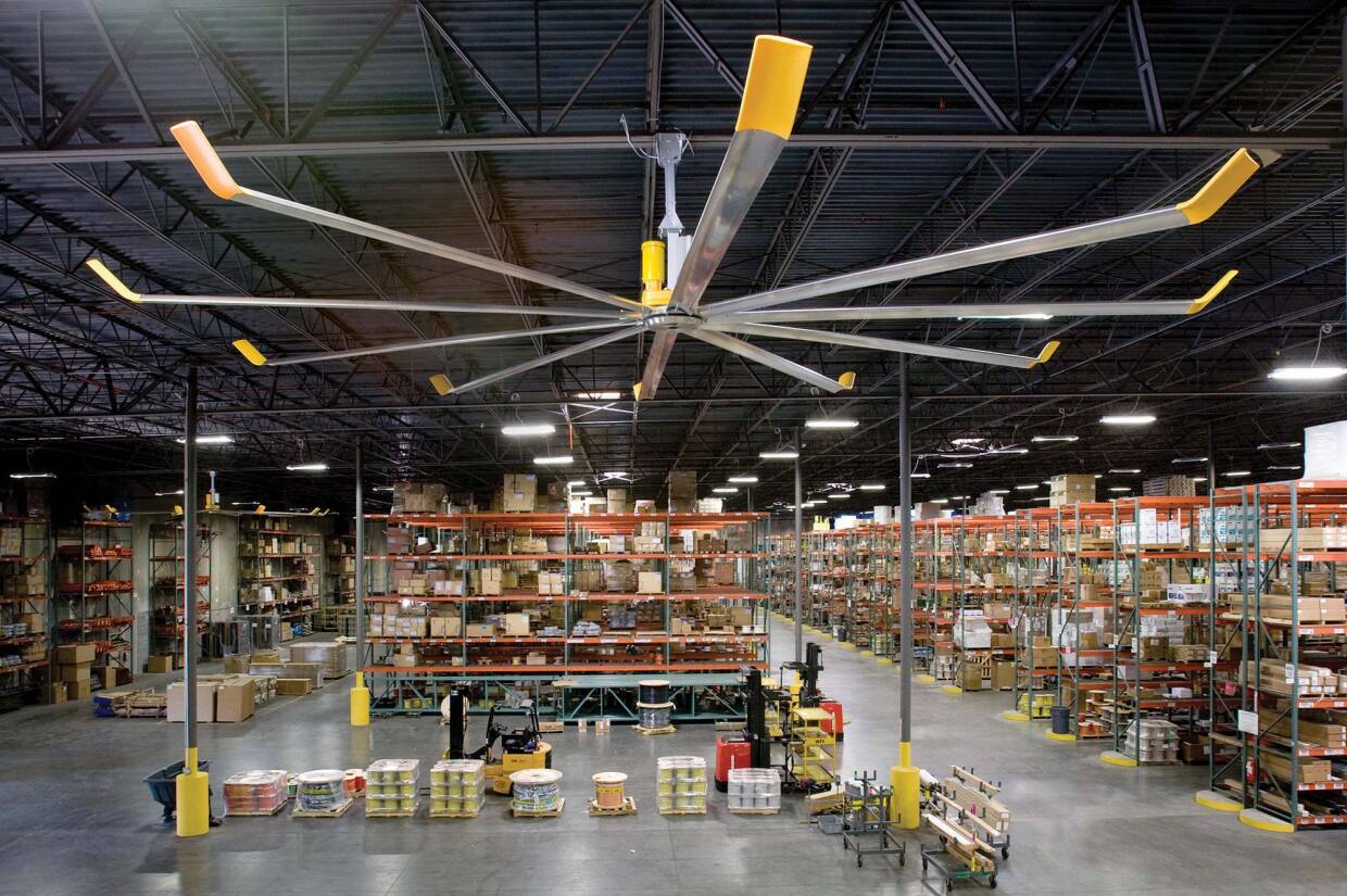 Big Ass Fan installed in a warehouse.